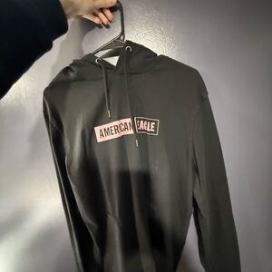 American Eagle Black and Pink Graphic Hoodie
